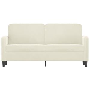 vidaXL Tweezitsbank 140 cm fluweel crèmekleurig