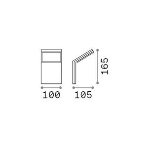 Ideallux Ideal Lux buitenwandlamp Style grijs aluminium, 3.000 K