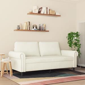 vidaXL Tweezitsbank 140 cm fluweel crèmekleurig