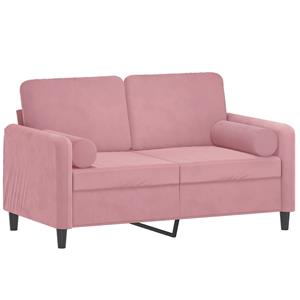 vidaXL Tweezitsbank met sierkussens 120 cm fluweel roze