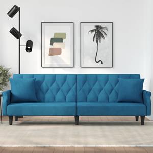 vidaXL Slaapbank met armleuningen fluweel blauw