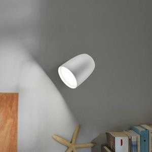 Bover LED buiten wandlamp Nut, wit, aluminium/staal, hoogte 13,5 cm