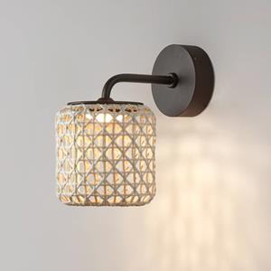 Bover Nans A LED buitenwandlamp, beige, Ø 16,7cm