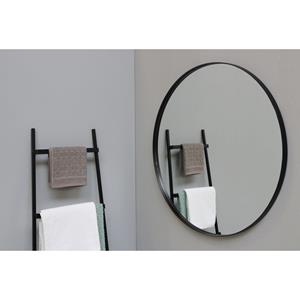 INK Spiegel Rond Mat Zwart Aluminium Kader 80 x 3,5 cm