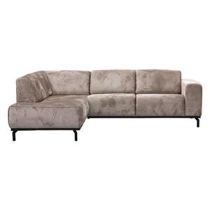 Giga Meubel  Hoekbank Taupe - 3-Zits Links - 256x188x77cm - Monza