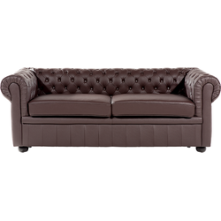 Beliani  CHESTERFIELD - Chesterfield bank 2-zits - Bruin - Leer