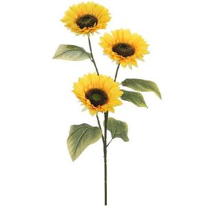 Mica Decorations Kunstbloem Zonnebloem tak - 92 cm - geel - kunst zijdebloem - decoratie -