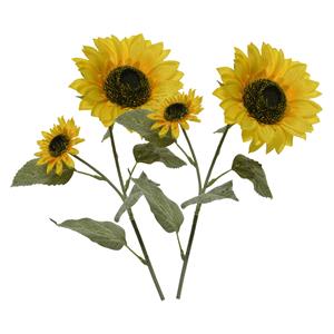Bellatio flowers & plants Kunstbloem Zonnebloem tak - 2x - 72 cm - geel - kunst zijdebloem - decoratie bloemen -