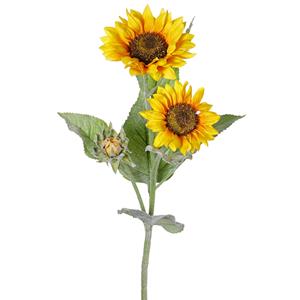 TopArt Kunstbloem Zonnebloem tak - cm - geel - kunst zijdebloem - decoratie bloemen -