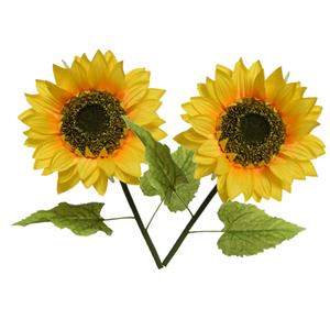 Bellatio flowers & plants 4x stuks gele zonnebloemen kunstbloemen/kunsttakken 76 cm -