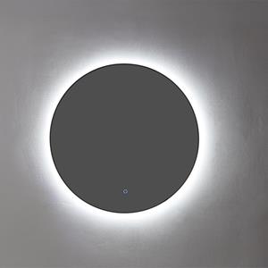 Sanilux Badkamerspiegel  Rond LED 3 Kleuren Instelbaar Dimbaar 80x2.5 cm Mat Zwart