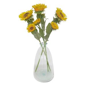 Bellatio Design Kunstbloem Zonnebloem Helianthus groot - 3x - 85 cm - losse steel - kunst zijdebloem -