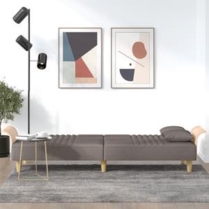 vidaXL Slaapbank met armleuningen stof taupe
