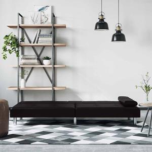 vidaXL Slaapbank met bekerhouders kunstleer zwart