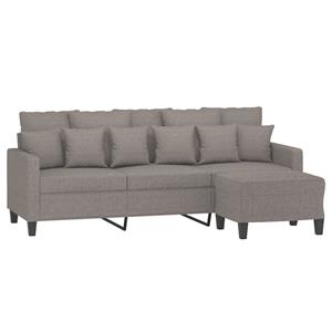 vidaXL Driezitsbank met voetenbank 180 cm stof taupe
