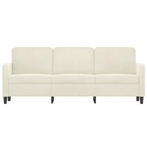vidaXL Driezitsbank 180 cm fluweel crèmekleurig