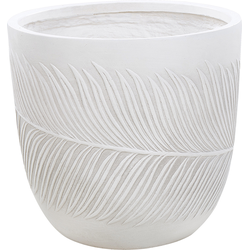 Beliani  FTERO - Bloempot - Wit - 42 x 42 x 40 cm - Kleivezel