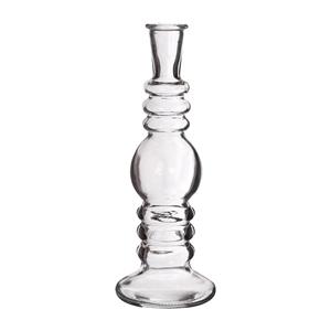 Merkloos Kaarsen kandelaar Florence - transparant glas - helder - D8,5 x H23 cm -