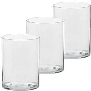 Trend Candles 3x Hoge theelichthouders/waxinelichthouders glas 5,5 x 6,5 cm -