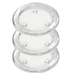 Trend Candles Ronde kaarsenhouder/kaars onderzetter - 3x - glas - 14 cm - voor stompkaarsen -