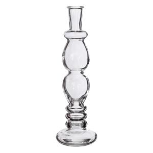 Merkloos Kaarsen kandelaar Florence - transparant glas - helder - D9 x H28 cm -