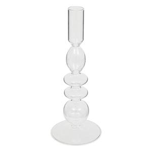 Atmosphera kaarsen kandelaar Murano - glas - dinerkaarsen - transparant - D9 x H22 cm -