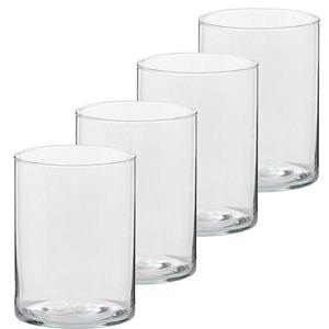 Trend Candles 4x Hoge theelichthouders/waxinelichthouders glas 5,5 x 6,5 cm -