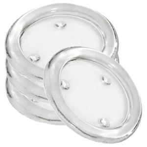 Trend Candles Ronde kaarsenhouder/kaars onderzetter - 4x - glas - 14 cm - voor stompkaarsen -