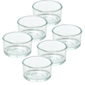 Trend Candles 6x Theelichthouders/waxinelichthouders van glas 4,2 x 3 cm -