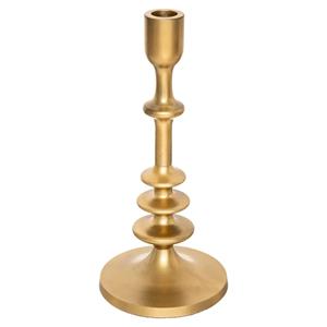 Atmosphera kaarsen kandelaar - decoratief metaal - dinerkaarsen - goud - D12 x H26 cm -