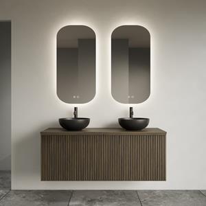 Gliss Design Toilet Spiegel  Notus 40x100 cm Verticaal Incl. Spiegelverwarming en Indirect LED-verlichting Rondom