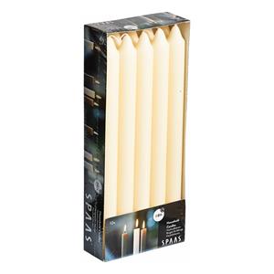 SPAAS Dinerkaarsen ivoorwit - 10x stuks - 24 cm - 8 branduren - lange kaarsen -