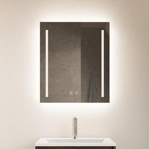 Gliss Design Spiegel  Verticaal Led Standaard Dubbele LED Verlichting Met Spiegelverwarming 80cm