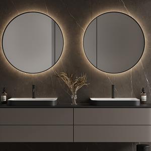 Martens Design Spiegel  Toronto 120 Cm Met Indirecte Verlichting Rondom En Spiegelverwarming Mat Zwart