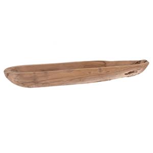 H&S Collection Tafel decoratie schaal - teak hout - 70 x 12 cm -