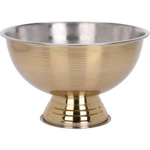 Merkloos Schaal op voet - goud/zilver - x 24 cm - RVS - keuken schalen - kom -