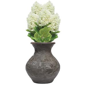 Bellatio Design Kunstbloem Pluimhortensia/Hydrangea groot - 5x - 85 cm - wit - kunst zijdebloem -