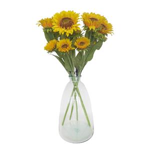 Bellatio Design Kunstbloem Zonnebloem Helianthus groot - 5x - 85 cm - losse steel - kunst zijdebloem -