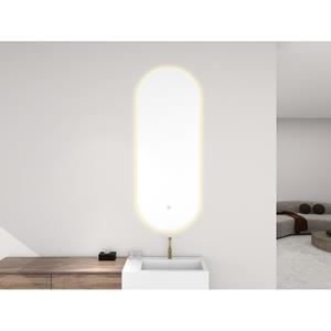 Aquasplash Ovale Spiegel  Alumi met Dimbare LED Verlichting en Spiegelverwarming 50 x 100 cm 
