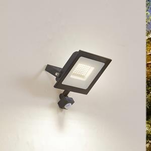 PRIOS LED buitenspot Maikel, 50W, 4000lm, aluminium, sensor