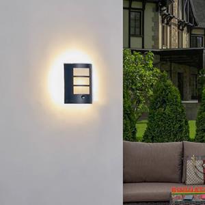 LINDBY buitenwandlamp Vimal, sensor, E27, 26 cm, aluminium