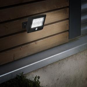 Briloner LED buitenspot Kollig met sensor, IP54, zwart