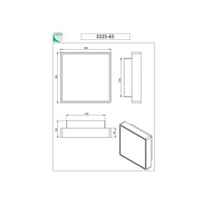 Fabas Luce Wandlamp Oban, 30 cm x 30 cm, sensor, 2 x E27, wit, IP65