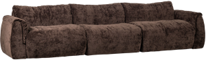 Woood Baggy 3-Zits Bank - 3D Chenille - Donker Bruin - 81x309x101