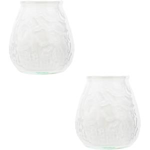 Cosy & Trendy 2x Witte lowboy tafelkaarsen 10 cm branduren -