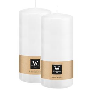 Wiedemann Cilinderkaars/stompkaars - 2x - wit - 15 x 7 cm - 63 branduren -