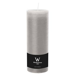 Wiedemann Cilinderkaars/stompkaars hoog - rustieke kaars - lichtgrijs - 7 x 22 cm - branduren -