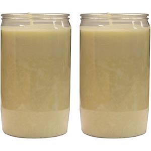 SPAAS 2x Witte grafkaarsen/gedenklichten 7 x 15 cm 6 dagen -