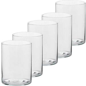 Trend Candles 5x Hoge theelichthouders/waxinelichthouders glas 5,5 x 6,5 cm -