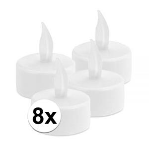 Merkloos 8x LED waxinelichtjes/theelichtjes met timer -